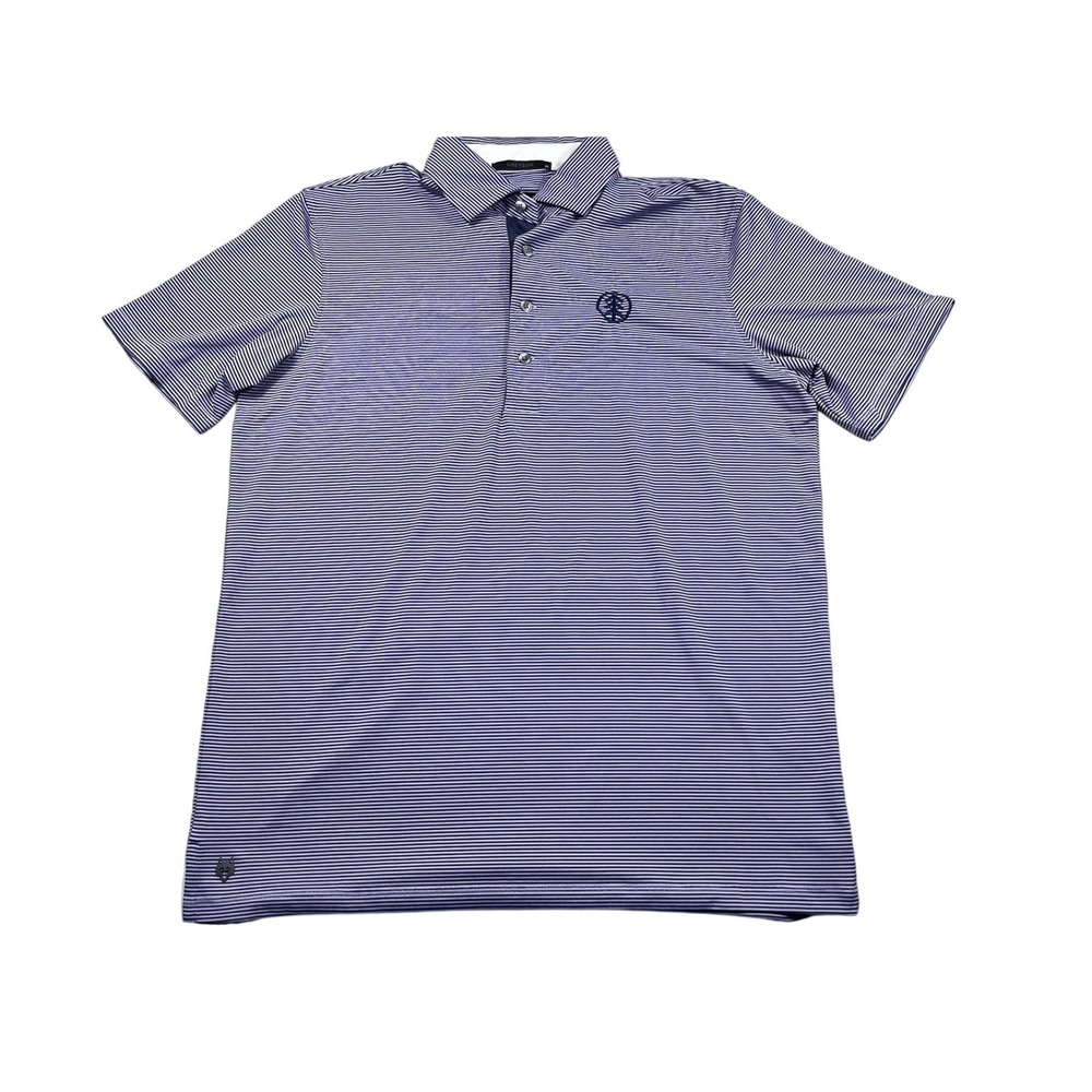 Greyson Polo Shirt Mens Medium Purple Stripe Golf Performance Stretch Polo